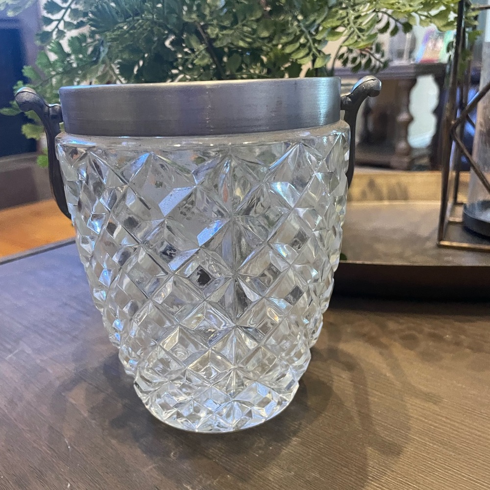 Vintage Crystal ice bucket for two